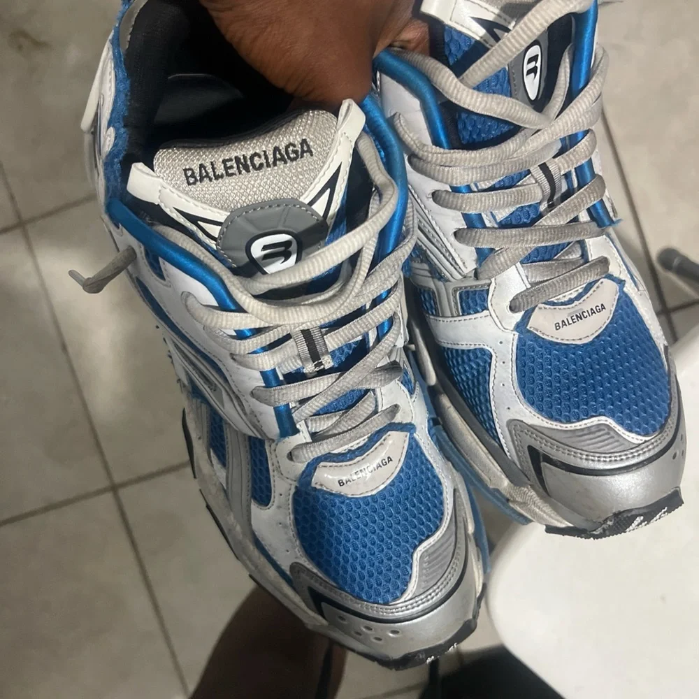 Balenciaga Kids Blue and White Sneakers - Picture 4 of 5